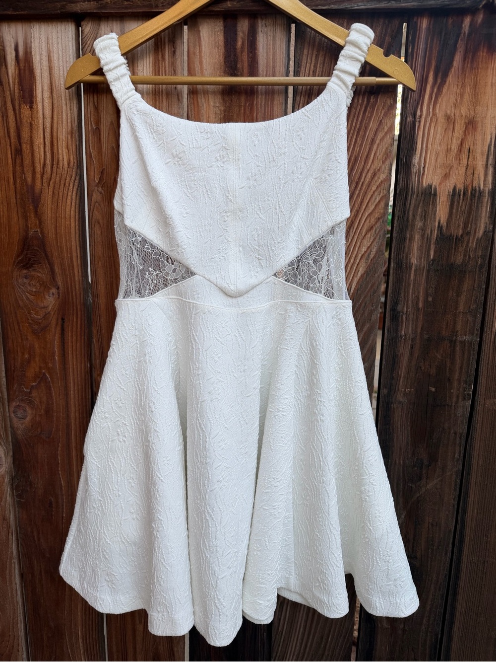 Free People White Brooklyn Lace Cutout Mini Dress